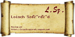 Loisch Szórád névjegykártya